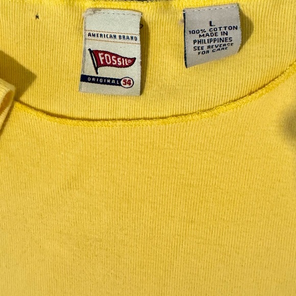 Vintage Fossil & Aeropostale Butter Yellow Baby Tees - Picture 3 of 4